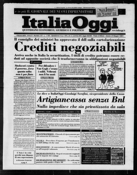 Italia oggi : quotidiano di economia finanza e politica